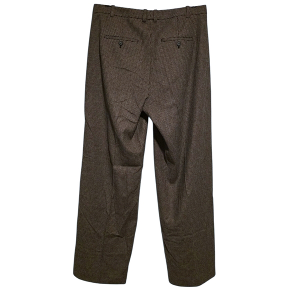 Vince Houndstooth Pleat Front Pant in Black/Camel Size 10 - Picture 4 of 5